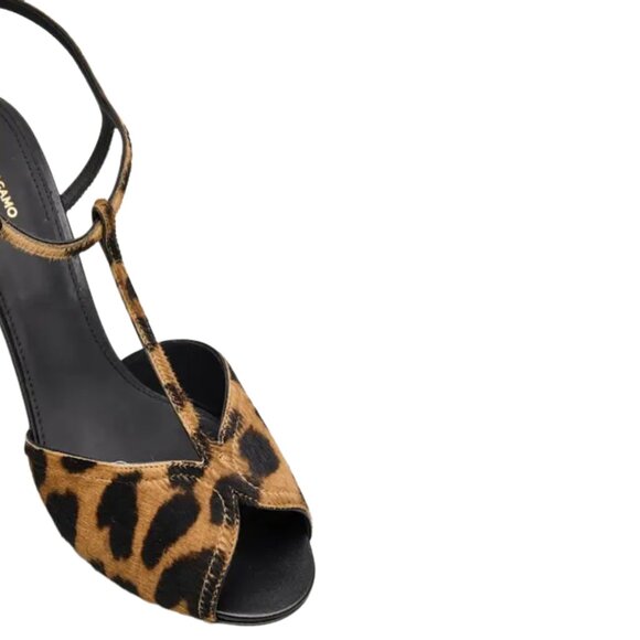 New in Box NIB Ferragamo Ely Leopard T-Strap Sandals Size 9.5 / 39.5 ($1250) - Picture 7 of 8